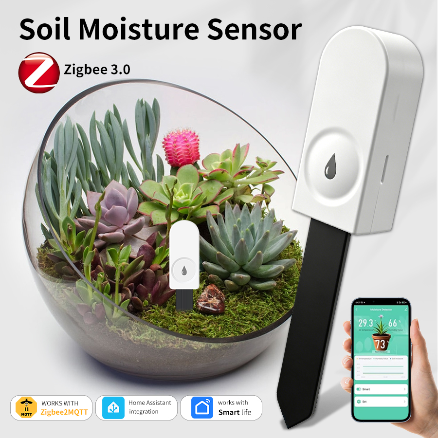 App Smart Garden - เซ็นเซอร์วัดความชื้นในดินอัจฉริยะ ZigBee เครื่องวัดอุณหภูมิและความชื้น เครื่องตรวจวัดความชื้น-อุณหภูมิในดินสำหรับสวน พร้อมแอปพลิเคชันตรวจสอบแบบเรียลไทม์