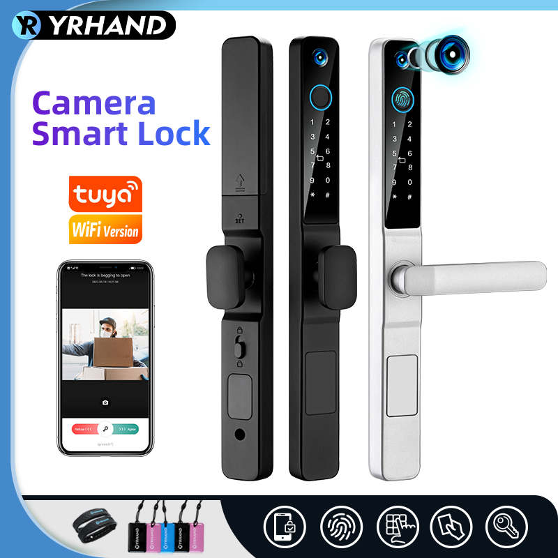Smart Garden Door Lock - Yrhand IP66ตาแมวตาแมวกันน้ำตาแมวอะลูมิเนียมล็อคประตูบานเลื่อนรหัสผ่านดิจิตอลล็อคอัจฉริยะ WIFI Tuya
