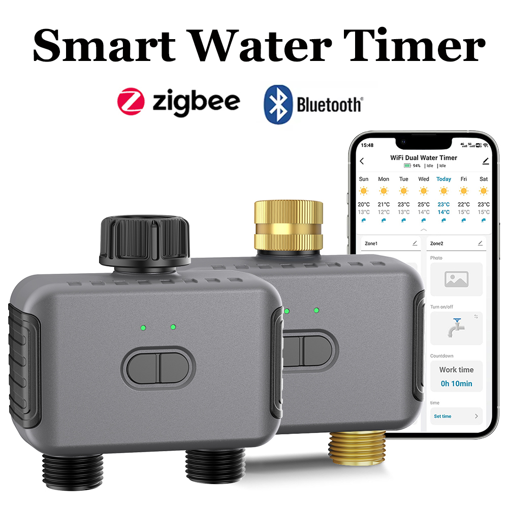 Smart Garden Timer - Tuyaสมาร์ทจับเวลาน้ําZigbee/BTอัตโนมัติชลประทานController 2 Outlet Sprinklerรดน้ําระบบสนับสนุนAlexa Google
