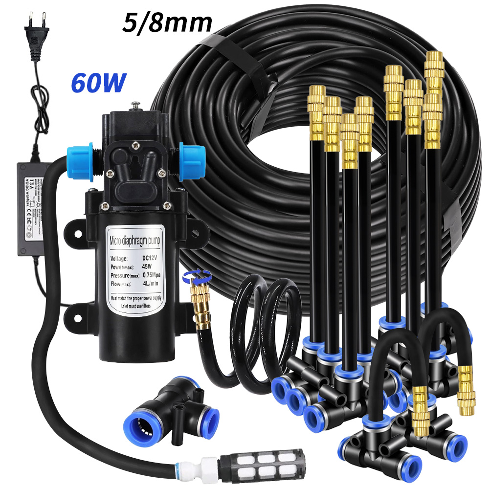 Smart Garden Irrigation System - ชุดหัวฉีดน้ำสำหรับสวนพร้อมสาย PE ขนาด 5/8 มม. พร้อมปั๊มดูดน้ำอัตโนมัติ