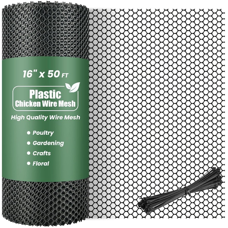 Smart Garden Fence - ม้วนรั้วตาข่ายพลาสติก - รั้วตาข่ายพลาสติกที่มีสายรัด 25 เส้น เหมาะสำหรับรั้วกั้นสวน