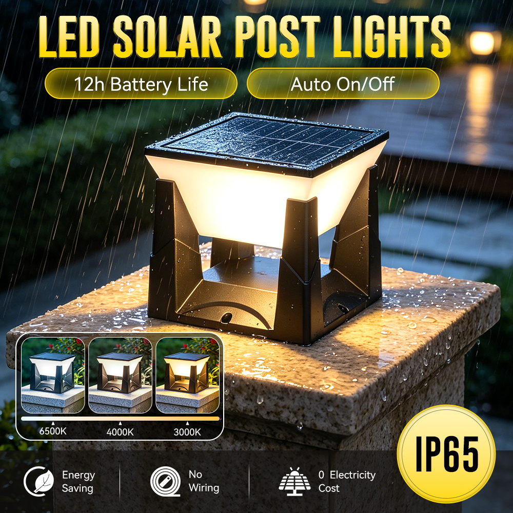 Smart Garden Fence - ไฟเสาโซลาร์ 3 สี IP65 กันน้ำ ไฟ