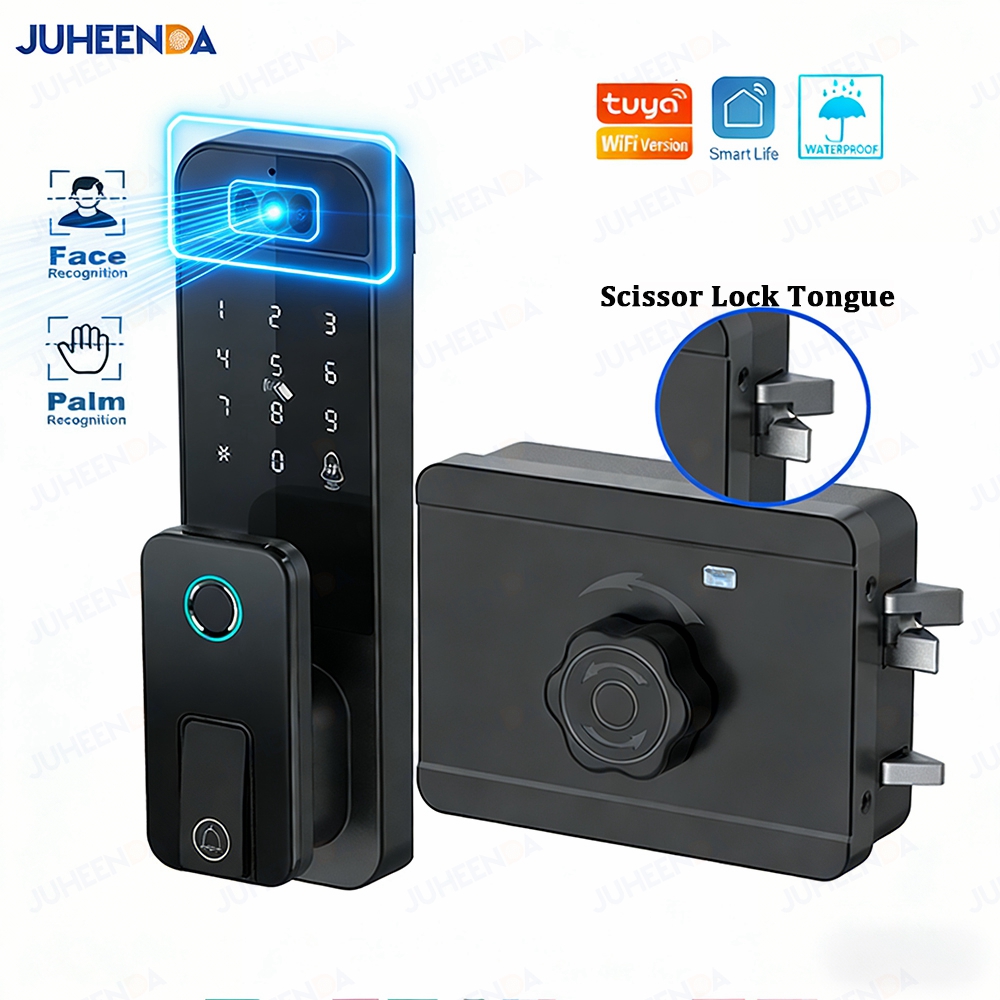 Smart Garden Door Lock - กุญแจล็อคประตูอัจฉริยะ Tuya WiFi พร้อมระบบจดจำใบหน้า ลายนิ้วมือ รหัสผ่าน