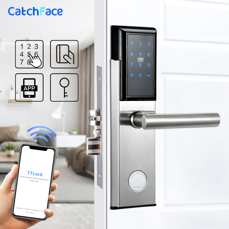 Smart Garden Door Lock - TTlock Appอิเล็กทรอนิกส์ประตูล็อคดิจิตอลบลูทูธWifiรหัสผ่านสมาร์ทรหัสล็อคประตูล็อคสำหรับAirbnb Apartmentประตูล็อค