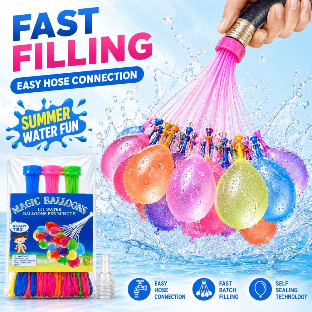 Smart Garden Balloon - ชุดลูกโป่งน้ำแบบเติมน้ำเองได้รวดเร็ว ปิดผนึกอัตโนมัติ สำหรับงานปาร์ตี้สระว่ายน้ำกลางแจ้ง ฤดูร้อน สวนหลังบ้าน ชายหาด