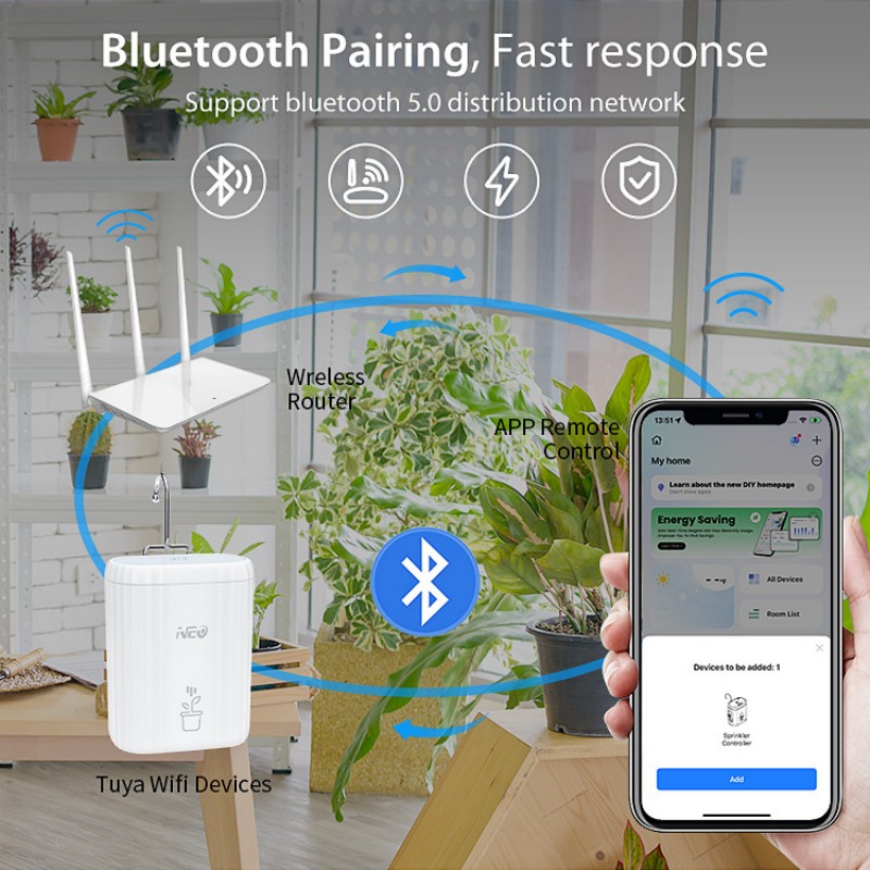 Smart Garden Irrigation System - ระบบรดน้ำต้นไม้อัจฉริยะ ชุดระบบน้ำหยดอัตโนมัติ ควบคุมผ่าน WiFi สำหรับสวนในบ้าน
