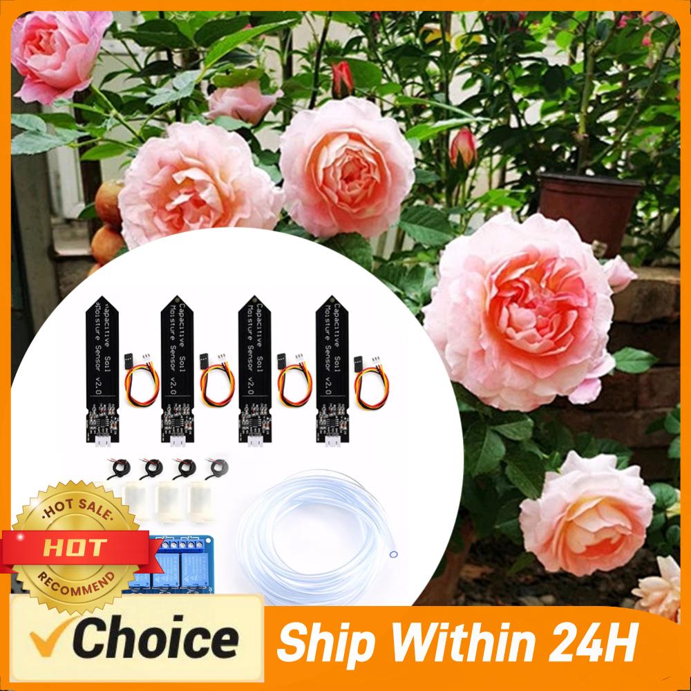 Self Watering Pot Sensor - ชุดอุปกรณ์รดน้ำอัตโนมัติ DIY ระบบให้น้ำด้วยตัวเองพร้อมเซ็นเซอร์วัดความชื้นในดินแบบ Capacitive สำหรับสวน ต้นไม้
