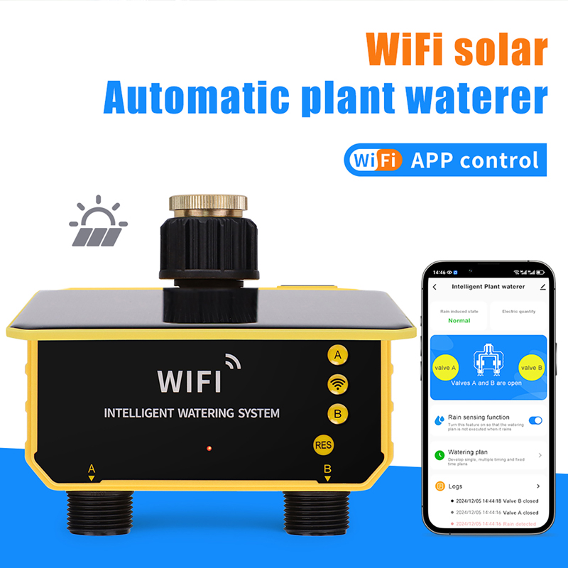 App Smart Garden - ตัวตั้งเวลาควบคุมการรดน้ำอัตโนมัติแบบโซลาร์เซลล์ WiFi 1/2 ช่อง พร้อมระบบควบคุมผ่านแอปสมาร์ทโฟน สำหรับระบบรดน้ำกลางแจ้ง