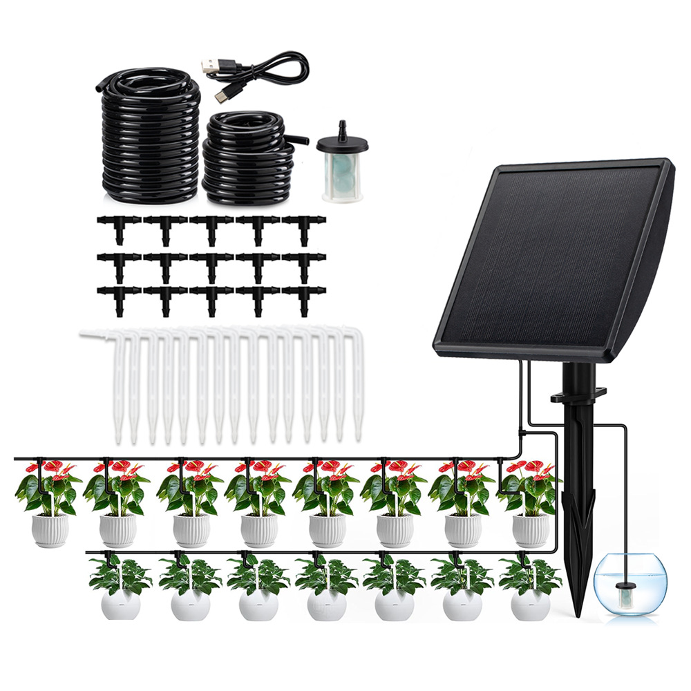 Smart Garden Irrigation System - ปั๊มน้ำหยดอัตโนมัติพลังงานแสงอาทิตย์ ระบบรดน้ำอัจฉริยะสำหรับสวน ระเบียง และต้นไม้ในกระถาง