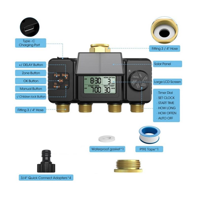 AB42-ตัวตั้งเวลาการรดน้ำด้วยพล - Smart Garden Timer บทวิจารณ์และราคา