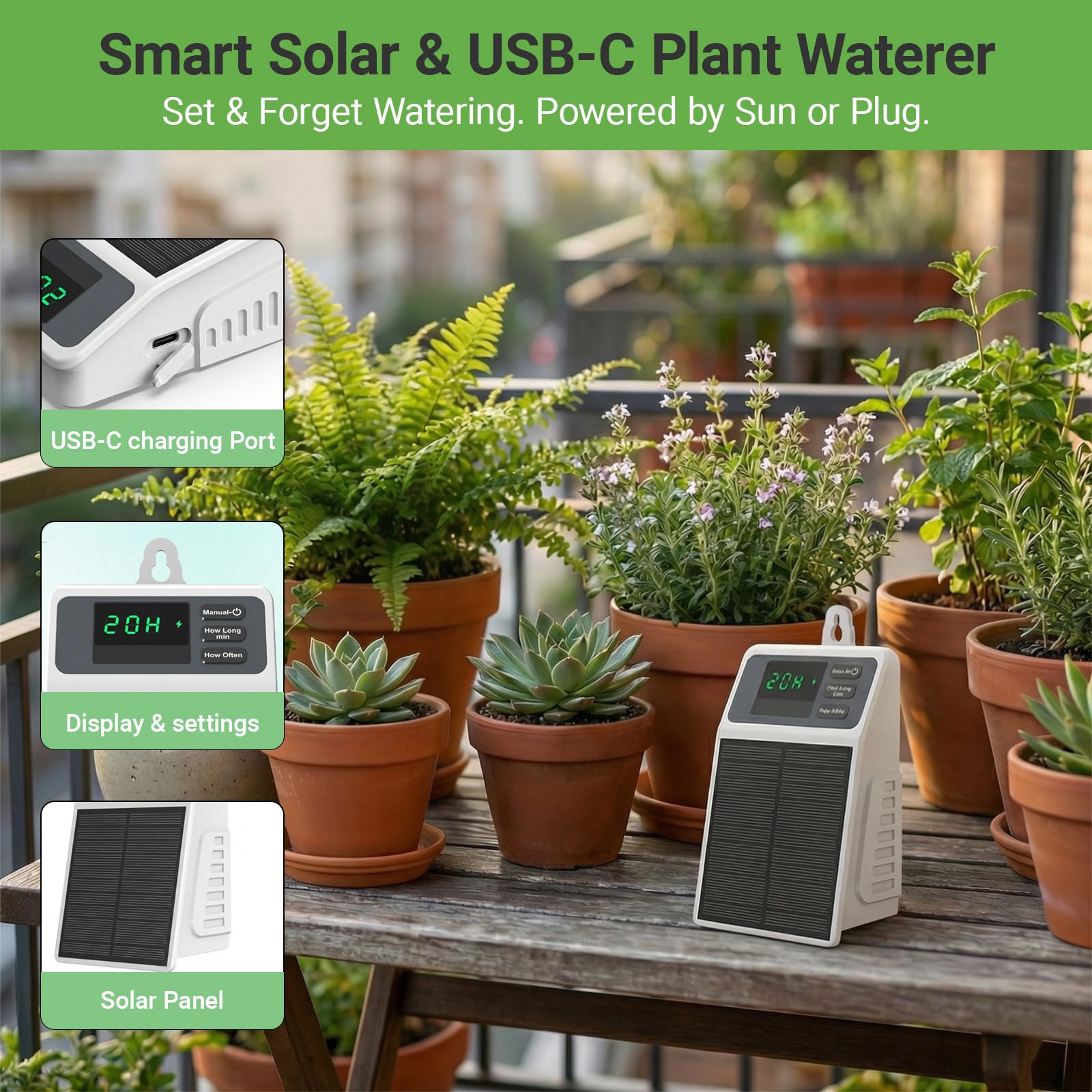 ระบบให้น้ำหยดด้วยพลังงานแสงอาท - Smart Urban Garden บทวิจารณ์และราคา