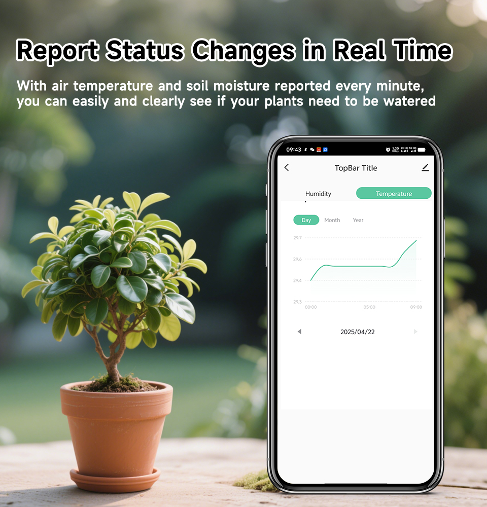 เครื่องวัดความชื้นในดิน Tuya S - App Smart Garden บทวิจารณ์และราคา