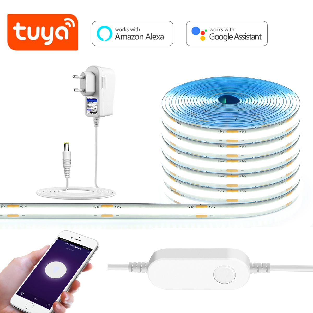 3M 5M 10M 24V COB LED Strip Li - App Smart Garden บทวิจารณ์และราคา