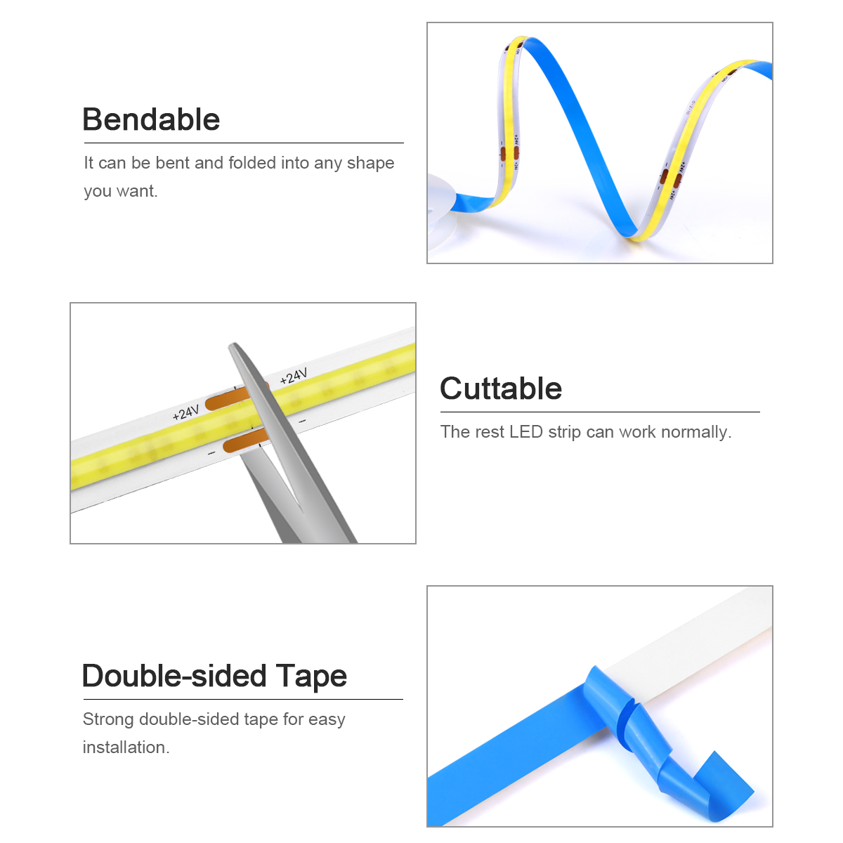 3M 5M 10M 24V COB LED Strip Li - App Smart Garden บทวิจารณ์และราคา