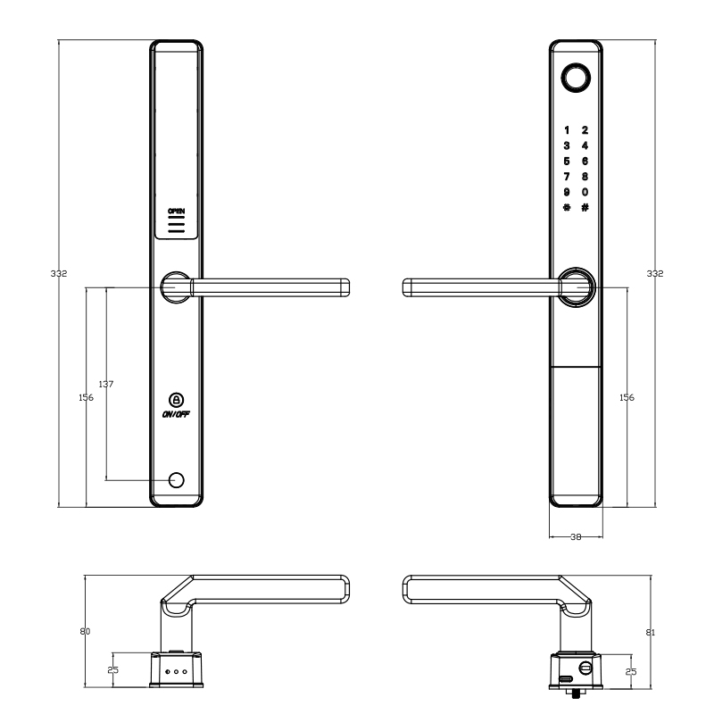 ยูโร 92/85/72 มม.Tuya wifi สมา - Smart Garden Door Lock บทวิจารณ์และราคา